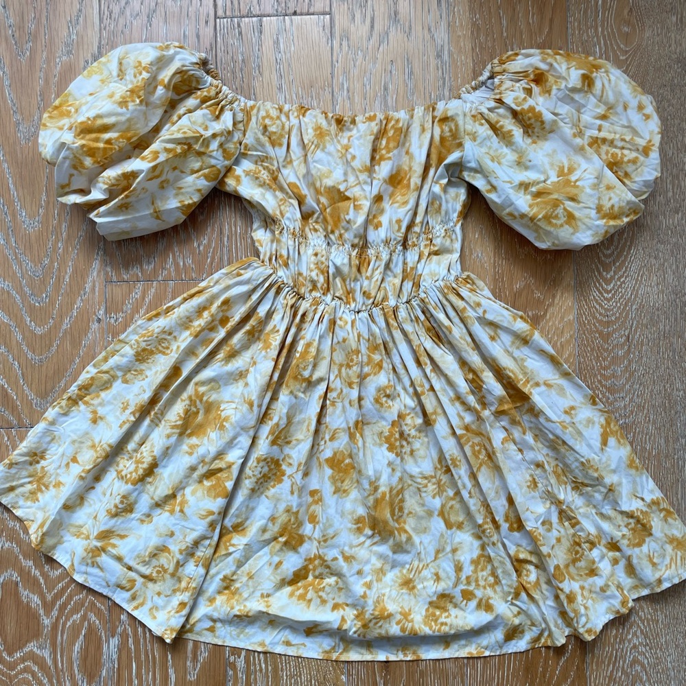 Off-The-Shoulder Puff Sleeve Mini Dress